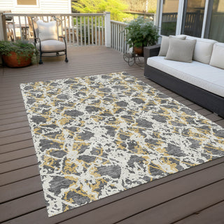 Piper Looms Chantille Abstract ACN969 Gray Machine Washable Area Rug Outdoor Lifestyle Image Feature