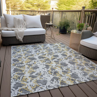 Piper Looms Chantille Abstract ACN969 Gray Machine Washable Area Rug Outdoor Lifestyle Image Feature