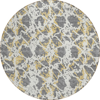 Piper Looms Chantille Abstract ACN969 Gray Machine Washable Area Rug Round Main Image