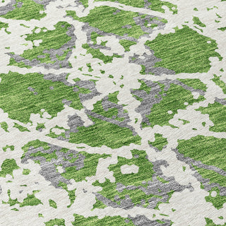 Piper Looms Chantille Abstract ACN969 Green Machine Washable Area Rug Swatch Image