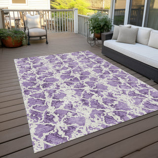Piper Looms Chantille Abstract ACN969 Lilac Machine Washable Area Rug Outdoor Lifestyle Image Feature
