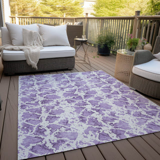 Piper Looms Chantille Abstract ACN969 Lilac Machine Washable Area Rug Outdoor Lifestyle Image Feature