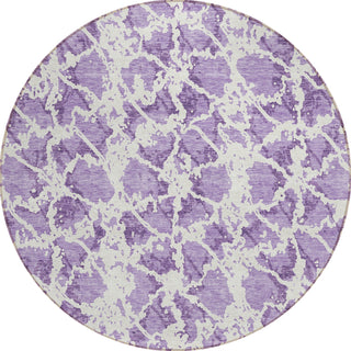 Piper Looms Chantille Abstract ACN969 Lilac Machine Washable Area Rug Round Main Image
