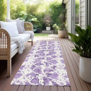 Piper Looms Chantille Abstract ACN969 Lilac Machine Washable Area Rug Runner Outdoor Lifestyle Image Feature
