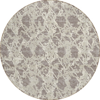 Piper Looms Chantille Abstract ACN969 Taupe Machine Washable Area Rug Round Main Image