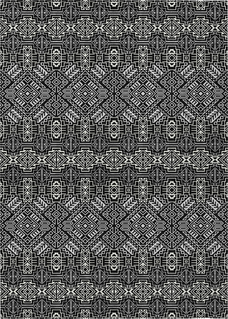 Piper Looms Chantille Southwest ACN970 Black Machine Washable Area Rug main image