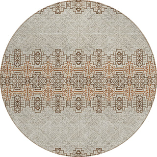 Piper Looms Chantille Southwest ACN970 Brown Machine Washable Area Rug Round Main Image