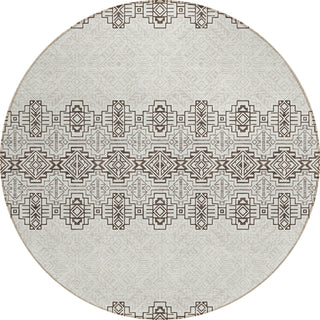 Piper Looms Chantille Southwest ACN970 Chocolate Machine Washable Area Rug Round Main Image