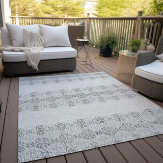 Piper Looms Chantille Southwest ACN970 Gray Machine Washable Area Rug Outdoor Lifestyle Image Feature