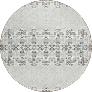 Piper Looms Chantille Southwest ACN970 Gray Machine Washable Area Rug Round Main Image