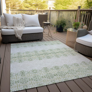 Piper Looms Chantille Southwest ACN970 Green Machine Washable Area Rug Outdoor Lifestyle Image Feature