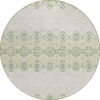 Piper Looms Chantille Southwest ACN970 Green Machine Washable Area Rug Round Main Image