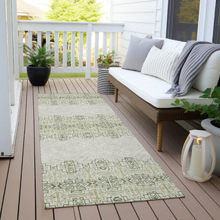 Piper Looms Chantille Southwest ACN970 Green Machine Washable Area Rug Runner Outdoor Lifestyle Image Feature