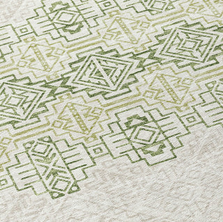 Piper Looms Chantille Southwest ACN970 Green Machine Washable Area Rug Swatch Image