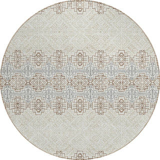 Piper Looms Chantille Southwest ACN970 Ivory Machine Washable Area Rug Round Main Image