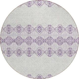 Piper Looms Chantille Southwest ACN970 Purple Machine Washable Area Rug Round Main Image