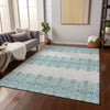 Piper Looms Chantille Southwest ACN970 Teal Machine Washable Area Rug Lifestyle Image Feature