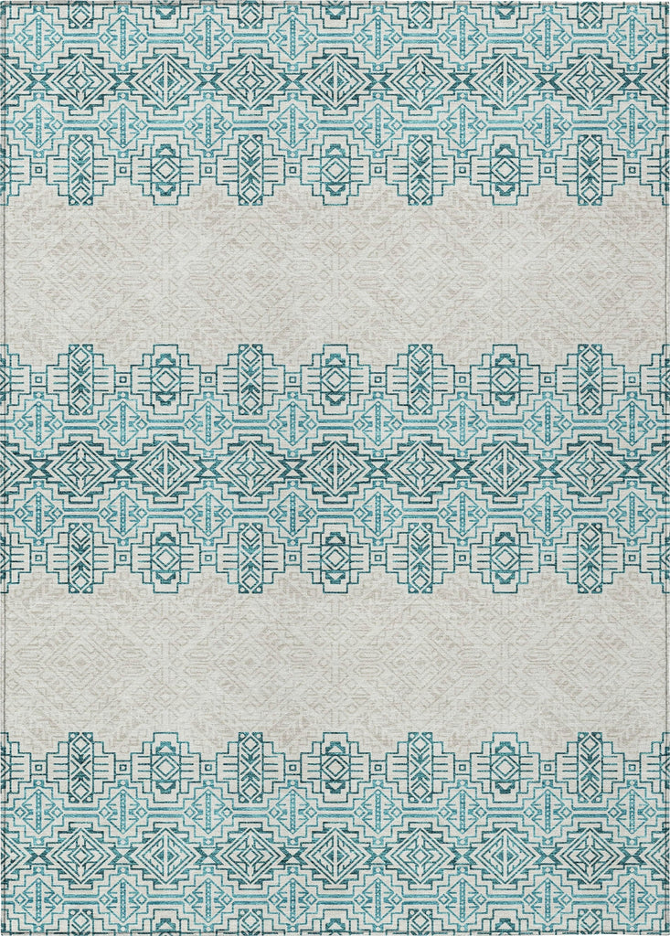 Piper Looms Chantille Southwest ACN970 Teal Machine Washable Area Rug main image