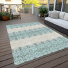 Piper Looms Chantille Southwest ACN970 Teal Machine Washable Area Rug Outdoor Lifestyle Image Feature