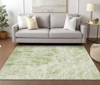 Piper Looms Chantille Abstract ACN971 Aloe Machine Washable Area Rug Lifestyle Image Feature