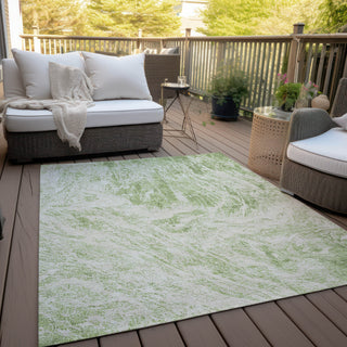 Piper Looms Chantille Abstract ACN971 Aloe Machine Washable Area Rug Outdoor Lifestyle Image Feature