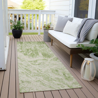 Piper Looms Chantille Abstract ACN971 Aloe Machine Washable Area Rug Runner Outdoor Lifestyle Image Feature