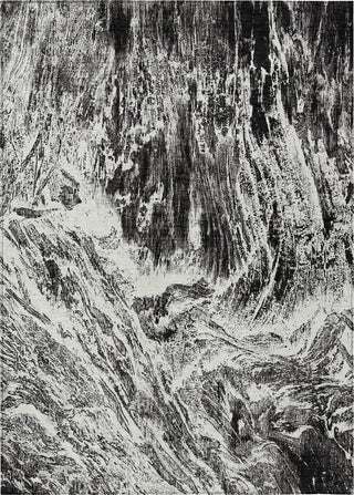 Piper Looms Chantille Abstract ACN971 Black Machine Washable Area Rug main image