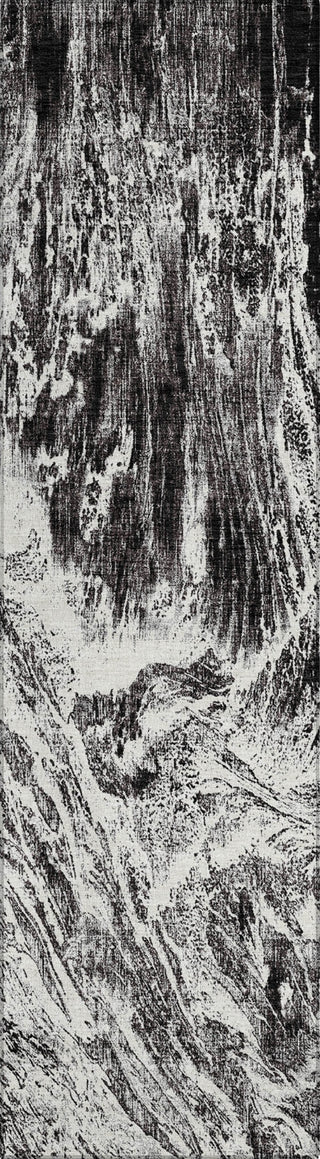 Piper Looms Chantille Abstract ACN971 Black Machine Washable Area Rug Runner Main Image