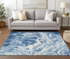 Piper Looms Chantille Abstract ACN971 Navy Machine Washable Area Rug Lifestyle Image Feature