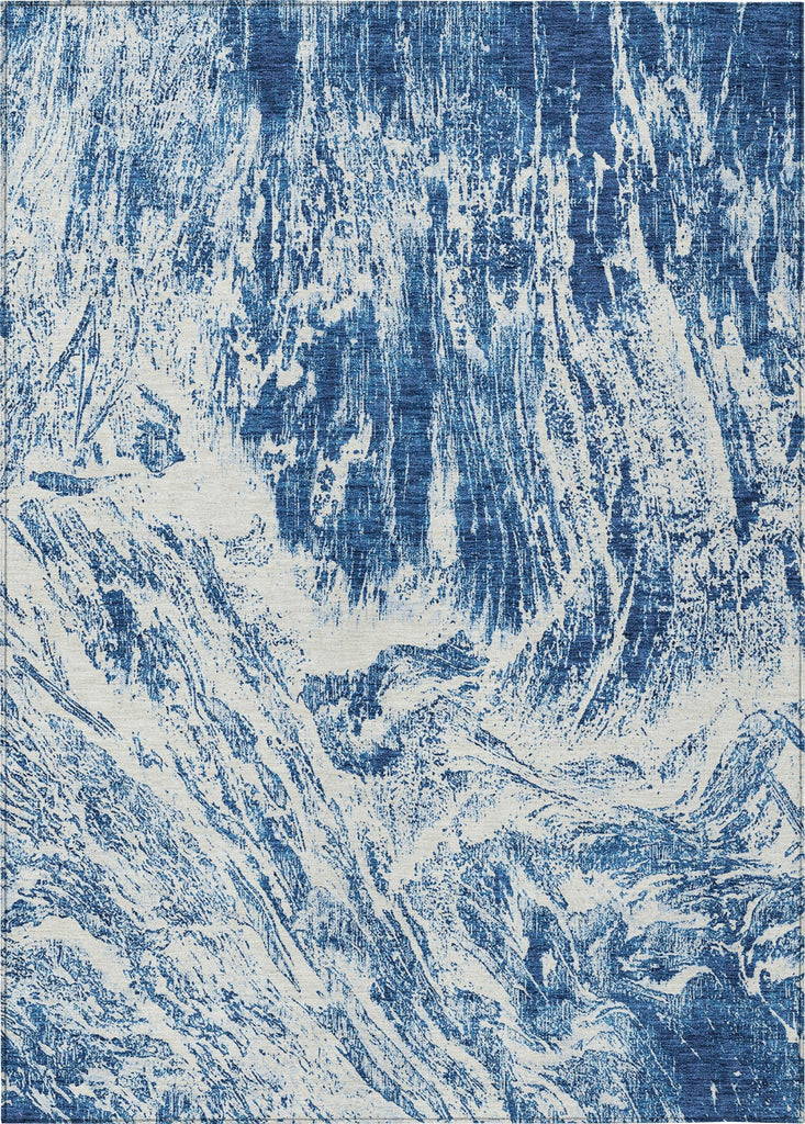 Piper Looms Chantille Abstract ACN971 Navy Machine Washable Area Rug main image