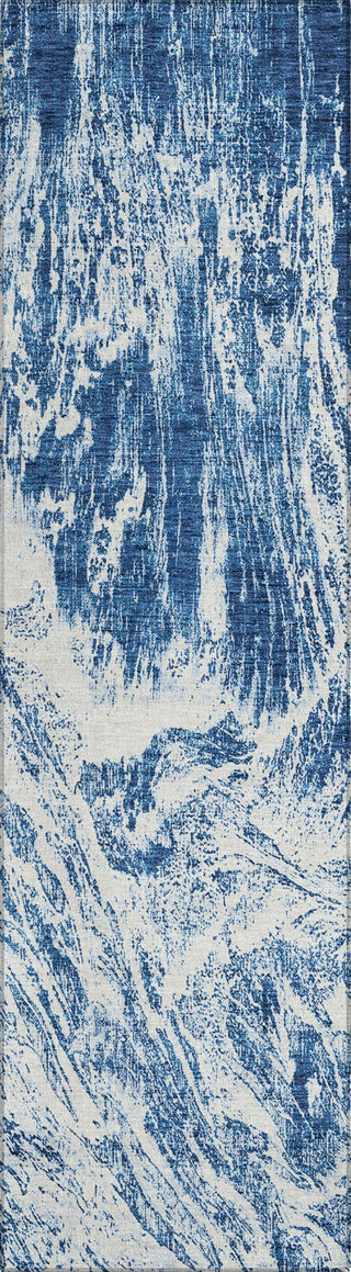 Piper Looms Chantille Abstract ACN971 Navy Machine Washable Area Rug Runner Main Image