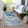 Piper Looms Chantille Abstract ACN971 Navy Machine Washable Area Rug Runner Outdoor Lifestyle Image Feature