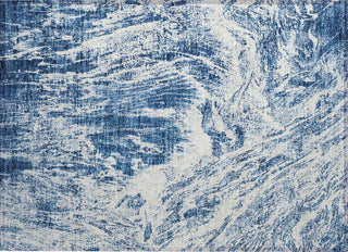 Piper Looms Chantille Abstract ACN971 Navy Machine Washable Area Rug Scatter Main Image