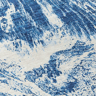 Piper Looms Chantille Abstract ACN971 Navy Machine Washable Area Rug Swatch Image