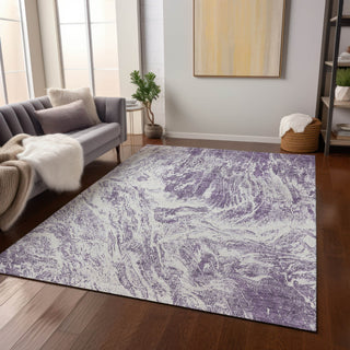 Piper Looms Chantille Abstract ACN971 Purple Machine Washable Area Rug Lifestyle Image Feature