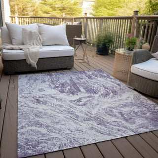 Piper Looms Chantille Abstract ACN971 Purple Machine Washable Area Rug Outdoor Lifestyle Image Feature