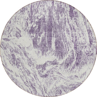 Piper Looms Chantille Abstract ACN971 Purple Machine Washable Area Rug Round Main Image