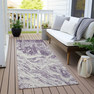 Piper Looms Chantille Abstract ACN971 Purple Machine Washable Area Rug Runner Outdoor Lifestyle Image Feature