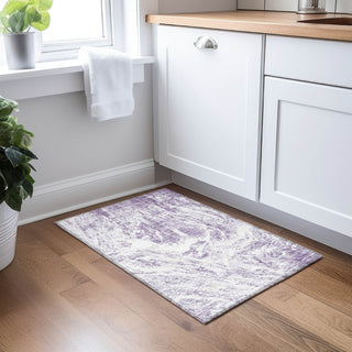 Piper Looms Chantille Abstract ACN971 Purple Machine Washable Area Rug Scatter Lifestyle Image Feature