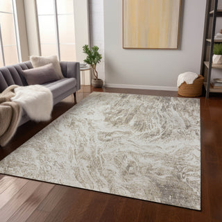 Piper Looms Chantille Abstract ACN971 Taupe Machine Washable Area Rug Lifestyle Image Feature