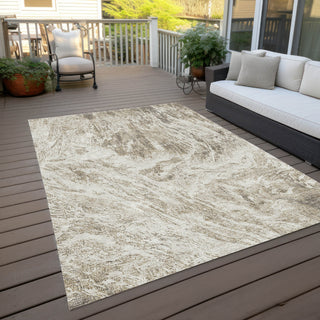 Piper Looms Chantille Abstract ACN971 Taupe Machine Washable Area Rug Outdoor Lifestyle Image Feature