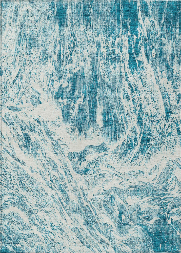 Piper Looms Chantille Abstract ACN971 Teal Machine Washable Area Rug main image
