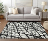 Piper Looms Chantille Abstract ACN972 Black Machine Washable Area Rug Lifestyle Image Feature