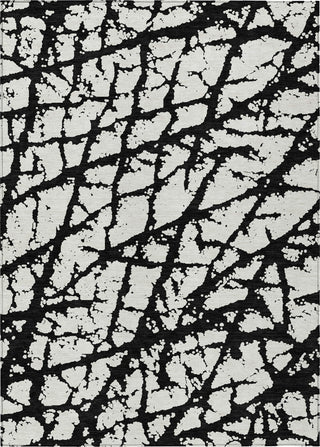 Piper Looms Chantille Abstract ACN972 Black Machine Washable Area Rug main image