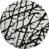 Piper Looms Chantille Abstract ACN972 Black Machine Washable Area Rug Round Main Image
