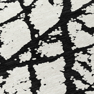 Piper Looms Chantille Abstract ACN972 Black Machine Washable Area Rug Swatch Image
