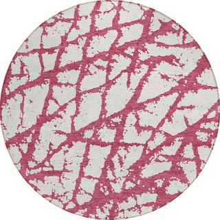 Piper Looms Chantille Abstract ACN972 Blush Machine Washable Area Rug Round Main Image