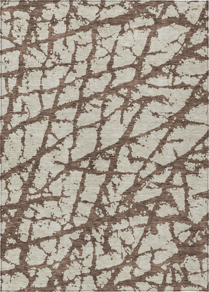 Piper Looms Chantille Abstract ACN972 Brown Machine Washable Area Rug main image
