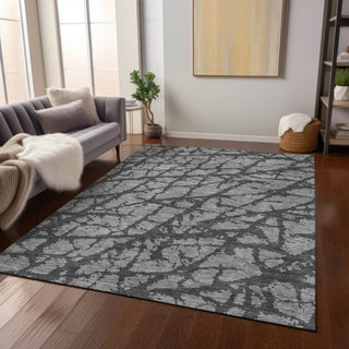Piper Looms Chantille Abstract ACN972 Gray Machine Washable Area Rug Lifestyle Image Feature