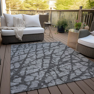 Piper Looms Chantille Abstract ACN972 Gray Machine Washable Area Rug Outdoor Lifestyle Image Feature
